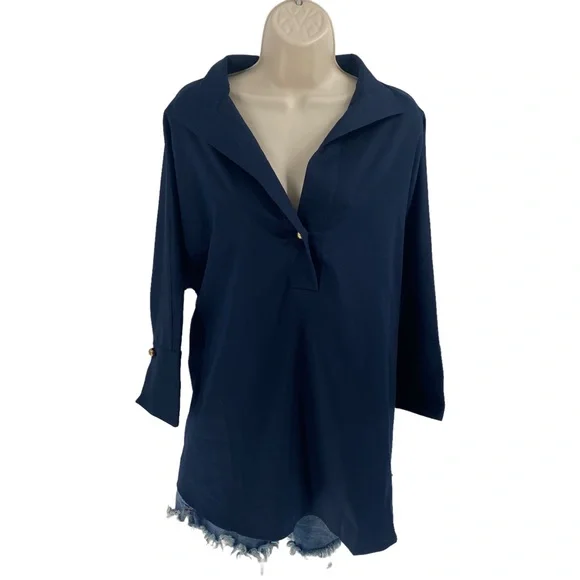 Tuckernuck | NEW Willow Blouse in Navy Size L - Picture 3 of 11